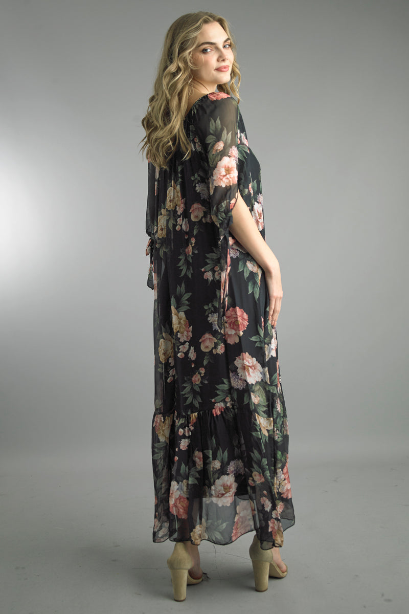 tempo paris silk tiered dress Tempo Paris Silk Tiered Dress 9713MON Gray