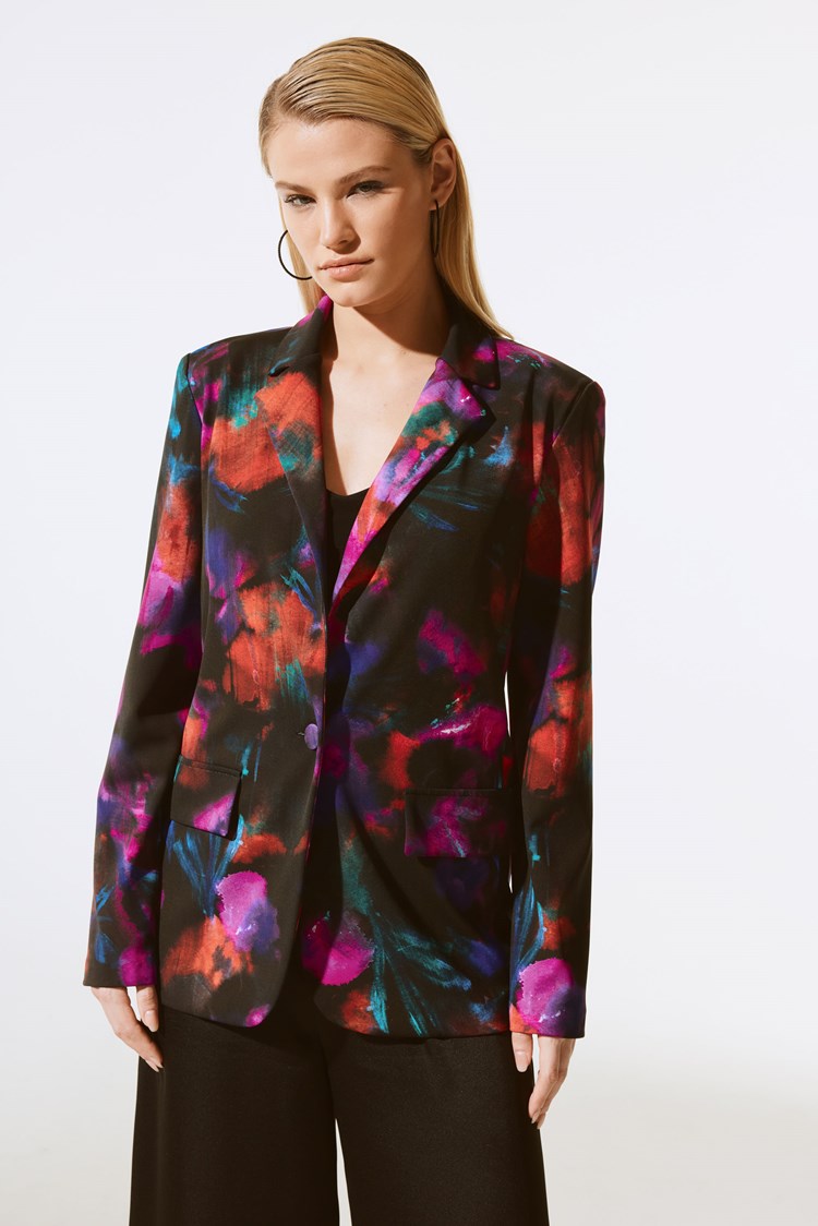 JOSEPH RIBKOFF SILKY KNIT FLORAL BLAZER – The Apple Tree