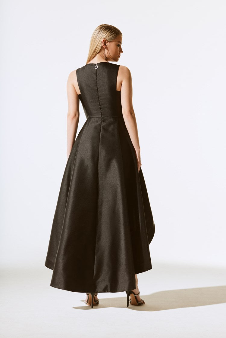 Joseph Ribkoff Black Woven Twill Fit And Flare Gown Black / UK 6 Joseph Ribkoff Black Woven Twill Fit And Flare Gown Black / UK 6