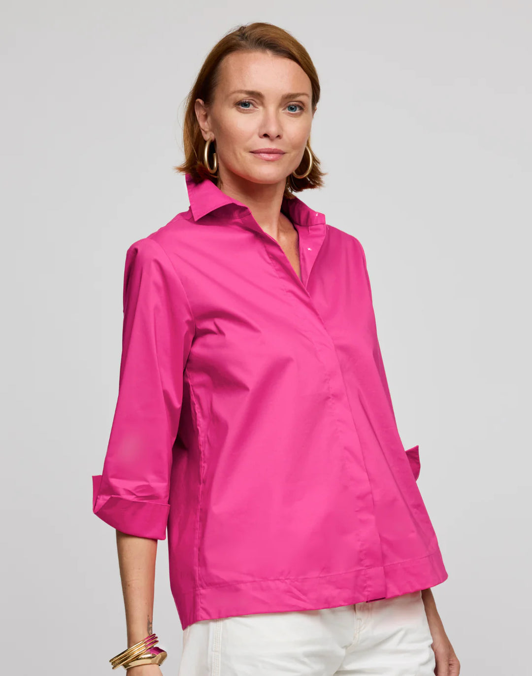 Hinson Wu Xena 3/4 Sleeve Zip Back Shirt – The Apple Tree