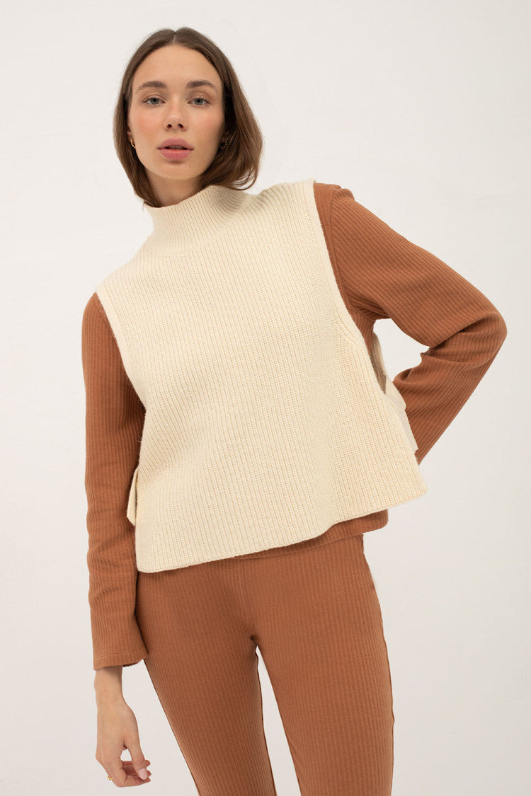 トップス Eaphi EMBROIDERY CORD VEST beige トップス Eaphi