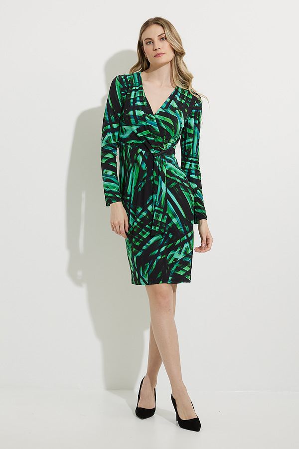 green emerald velvet dress Joseph Ribkoff Faux Wrap Dress, 8 / Green