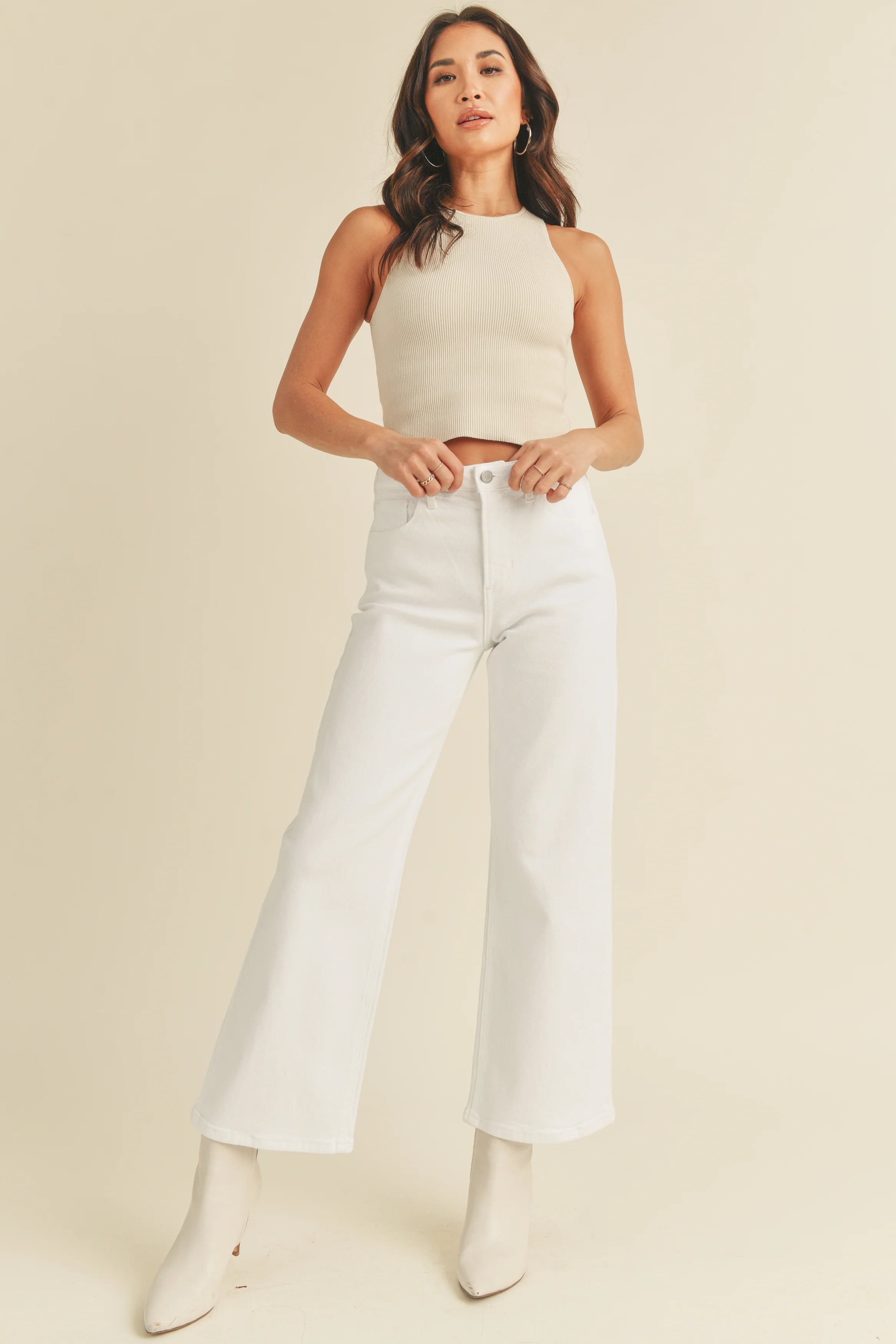 WRAP DENIM WIDE PANTS ホワイト WRAP DENIM WIDE PANTS