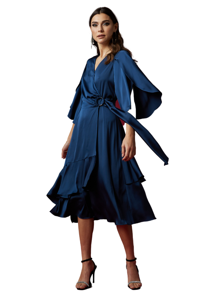 Joseph Ribkoff Ruffled & Wrap Dress – The Apple Tree